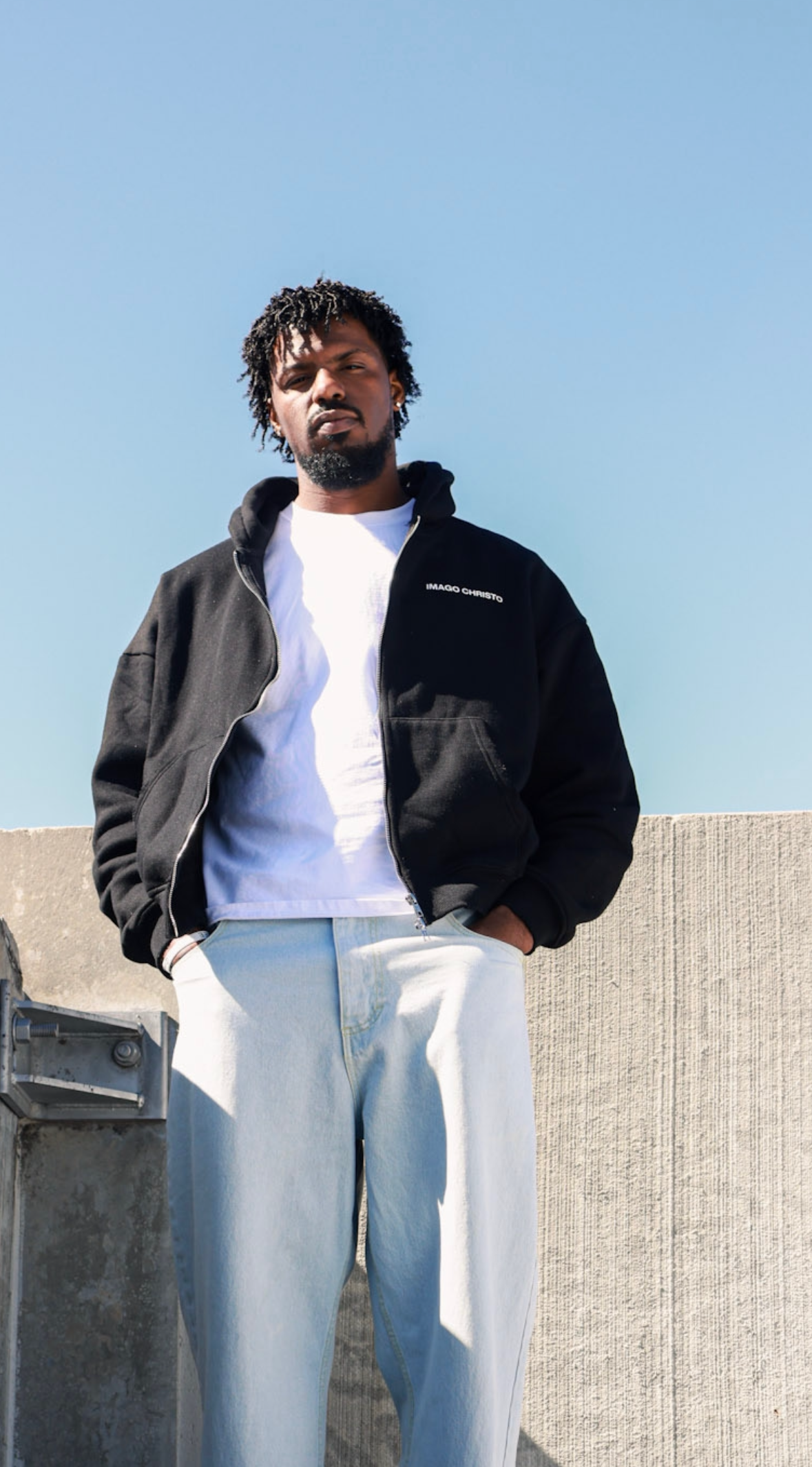 REVERSIBLE BLACK and CAMO IMAGO CHRISTO” ZIP UP