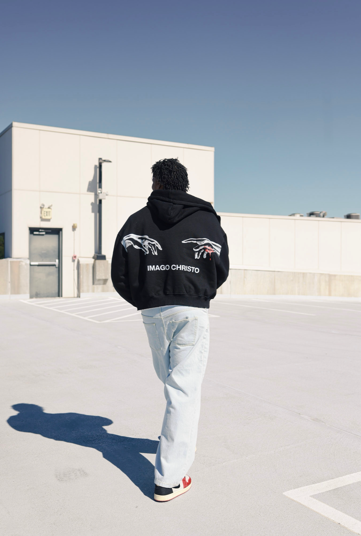 REVERSIBLE BLACK and CAMO IMAGO CHRISTO” ZIP UP